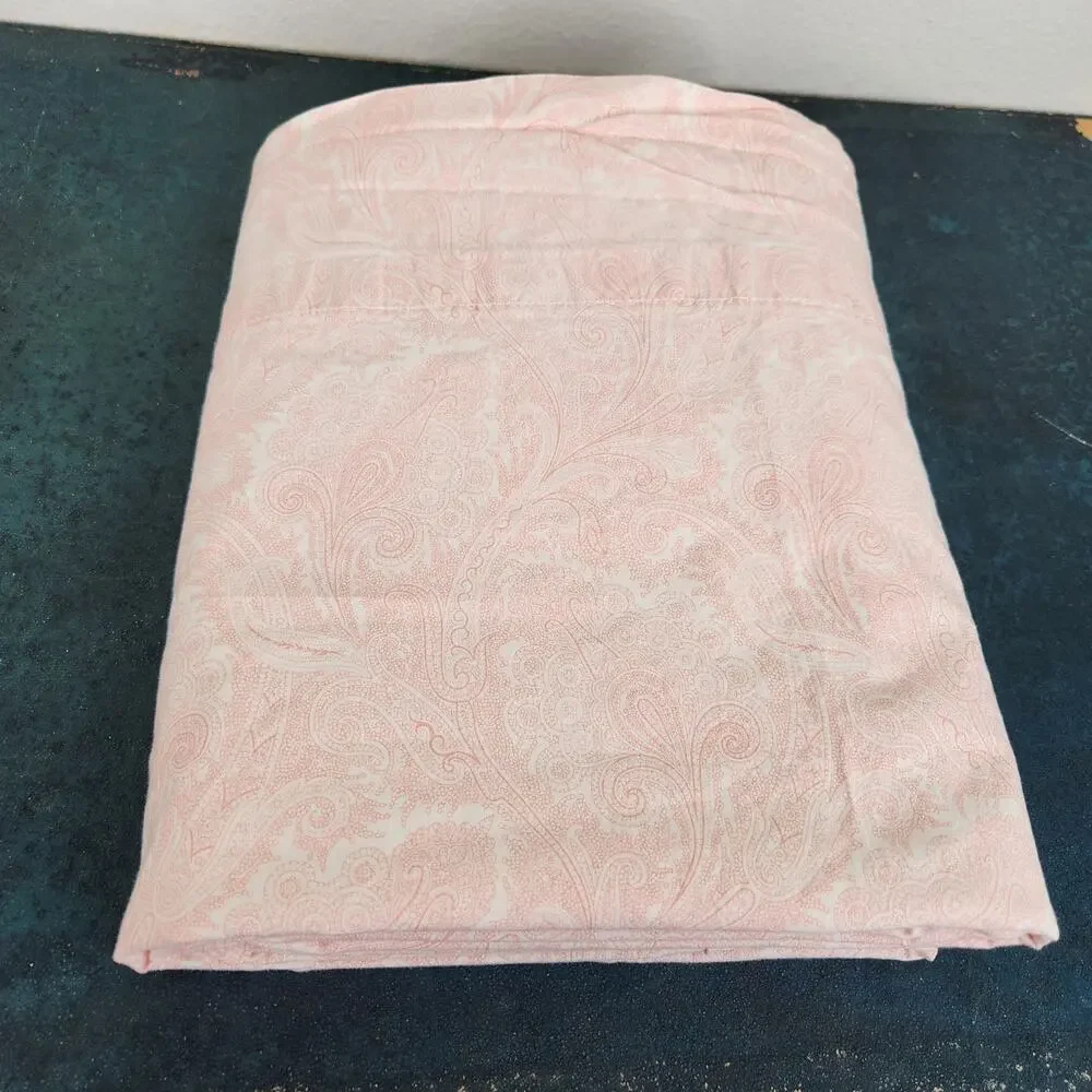 Lauren Ralph Lauren Pink Paisley Twin Flat Bed Sheet 80